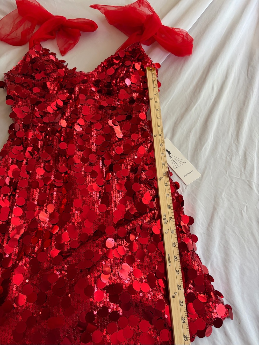 Sequin Mini Dress - Red - Picture 7 of 12
